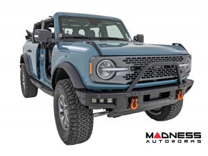 Ford Bronco Front Bumper Guard - Safari Bar - OE Modular Bumper - Rough Country - w/ 4x 3in Osram Wide Angle Lights Ford Bronco Front Bumper Guard - Safari Bar - OE Modular Bumper - Rough Country - w/ 4x 3in Osram Wide Angle Lights